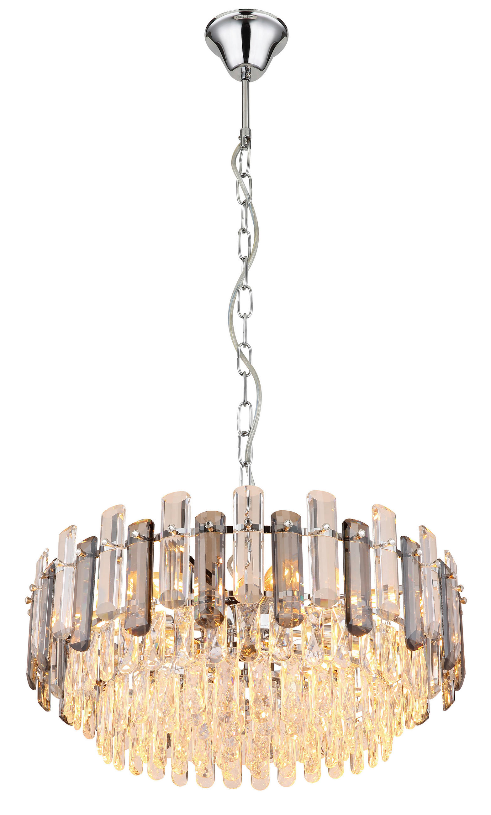 HÄNGELEUCHTE 59/132 cm  - Klar/Chromfarben, KONVENTIONELL, Glas/Kunststoff (59/132cm) - Globo