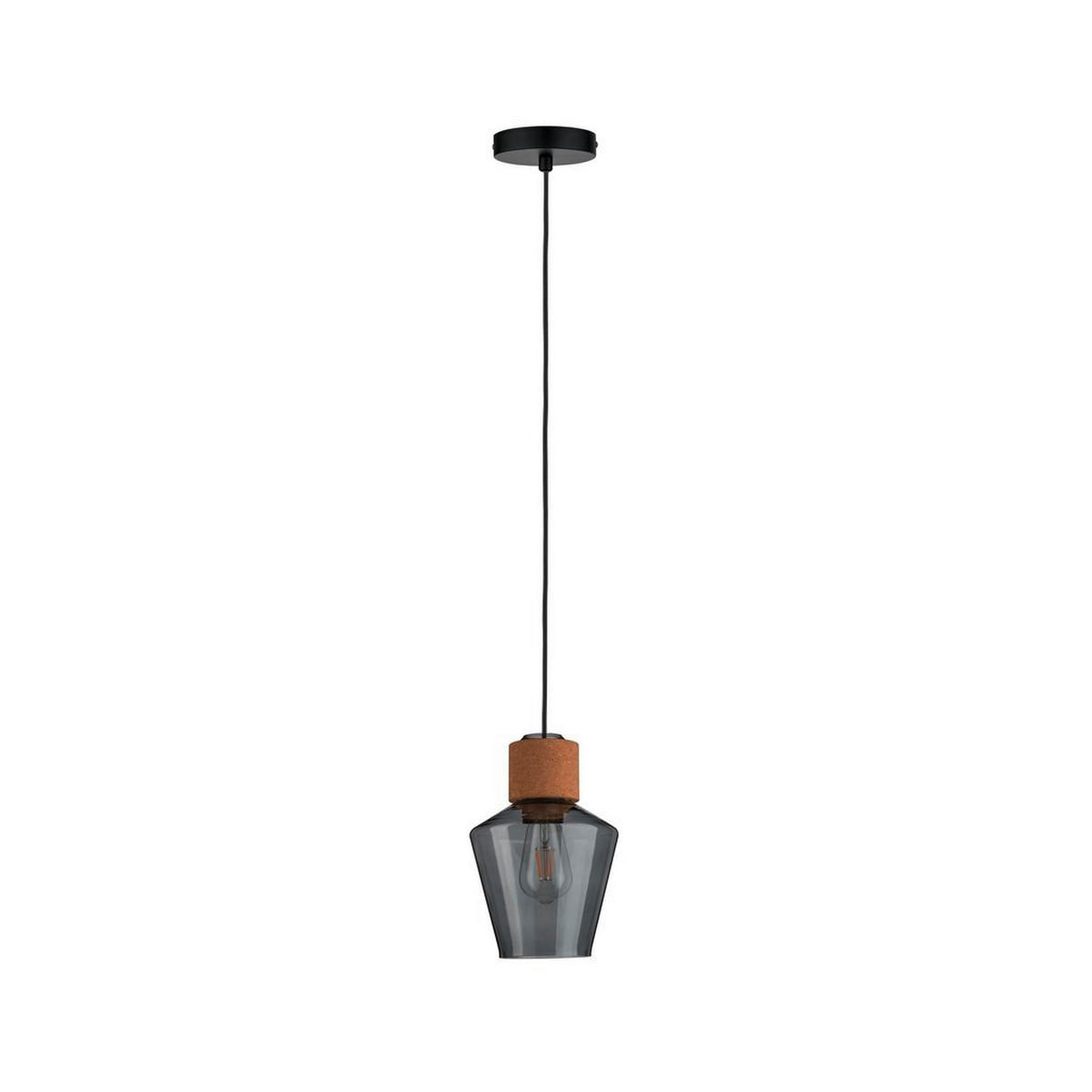 HÄNGELEUCHTE 18 cm  - Schwarz, KONVENTIONELL, Glas/Metall (18cm) - Paulmann