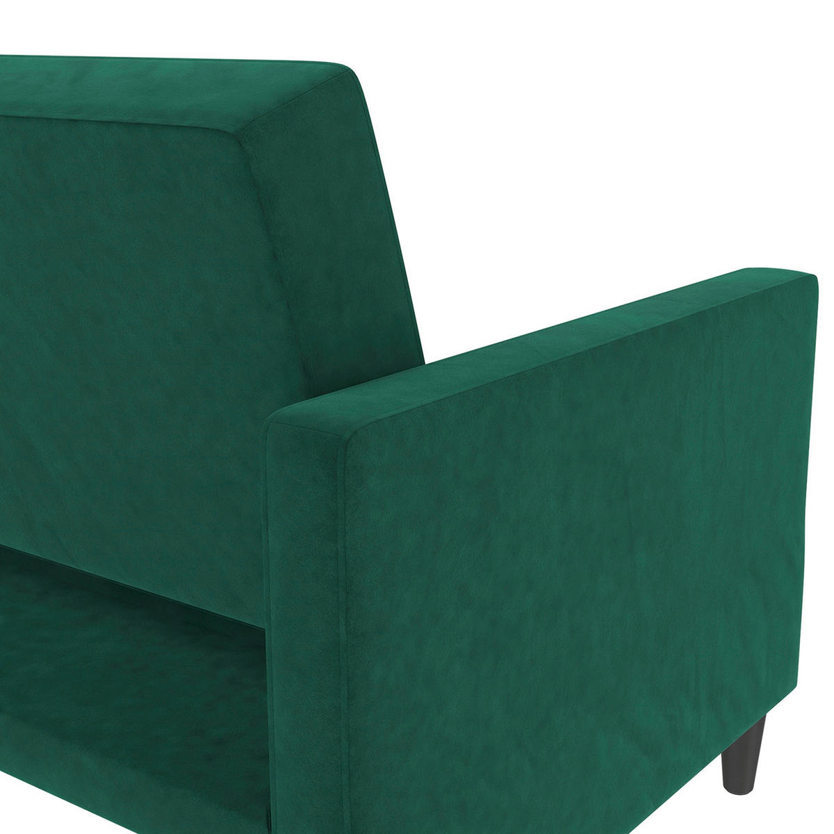 SCHLAFSOFA HANNOVER in Samt Dunkelgrün Vintage, Skandinavisch, Modern  - Dunkelgrün/Schwarz, Basics, Kunststoff/Textil (203/82/83cm) - Livetastic