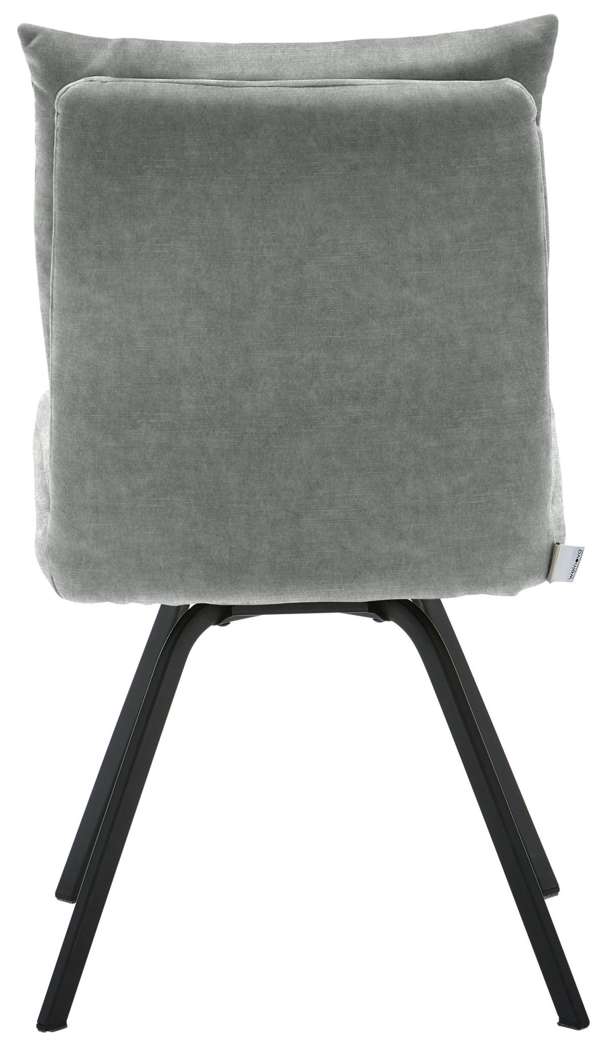 STUHL Velours  - Schwarz/Grau, Design, Textil/Metall (50/82/68cm) - Welnova