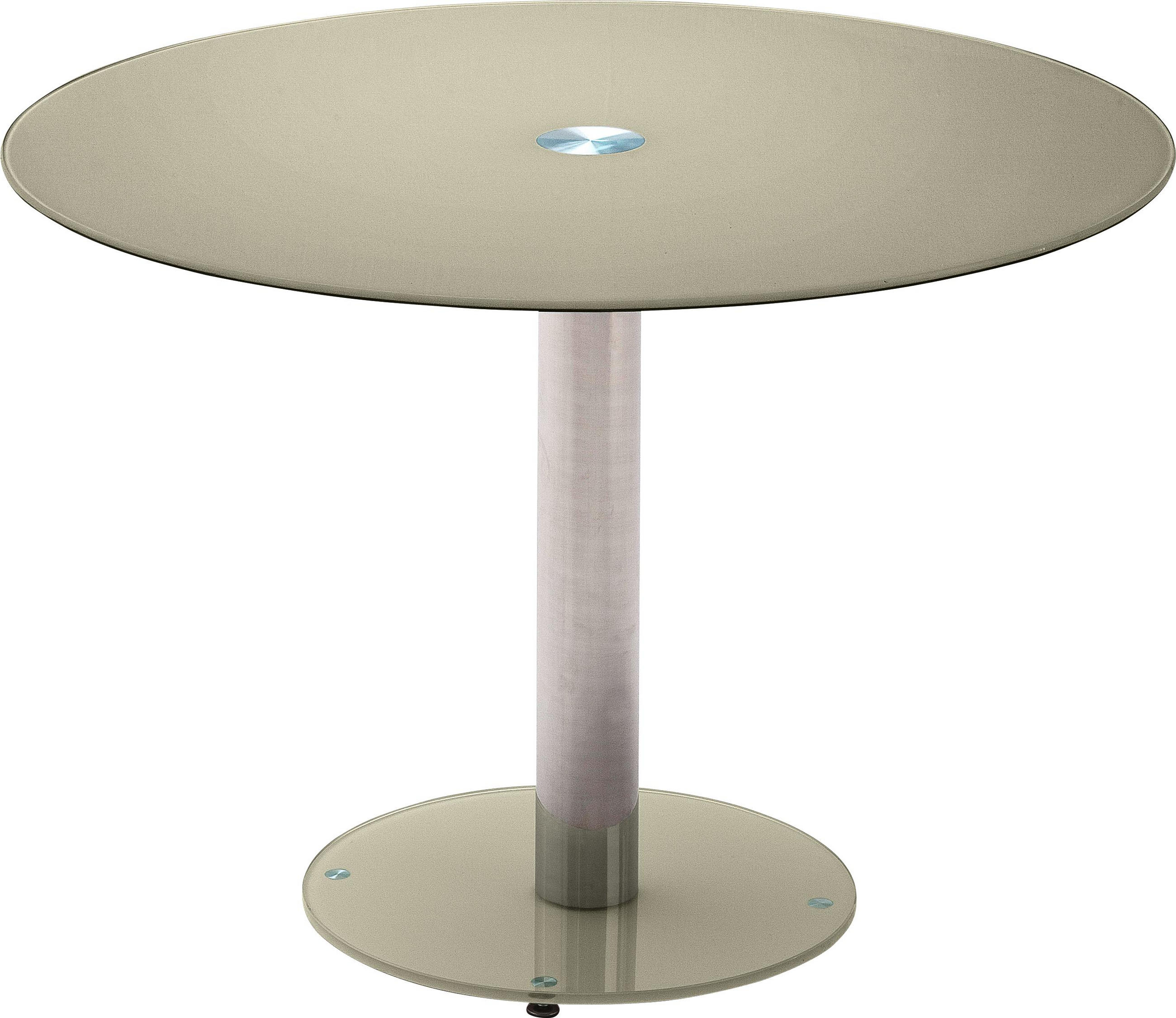 Esstisch in Metall, Glas 100/100/77 cm