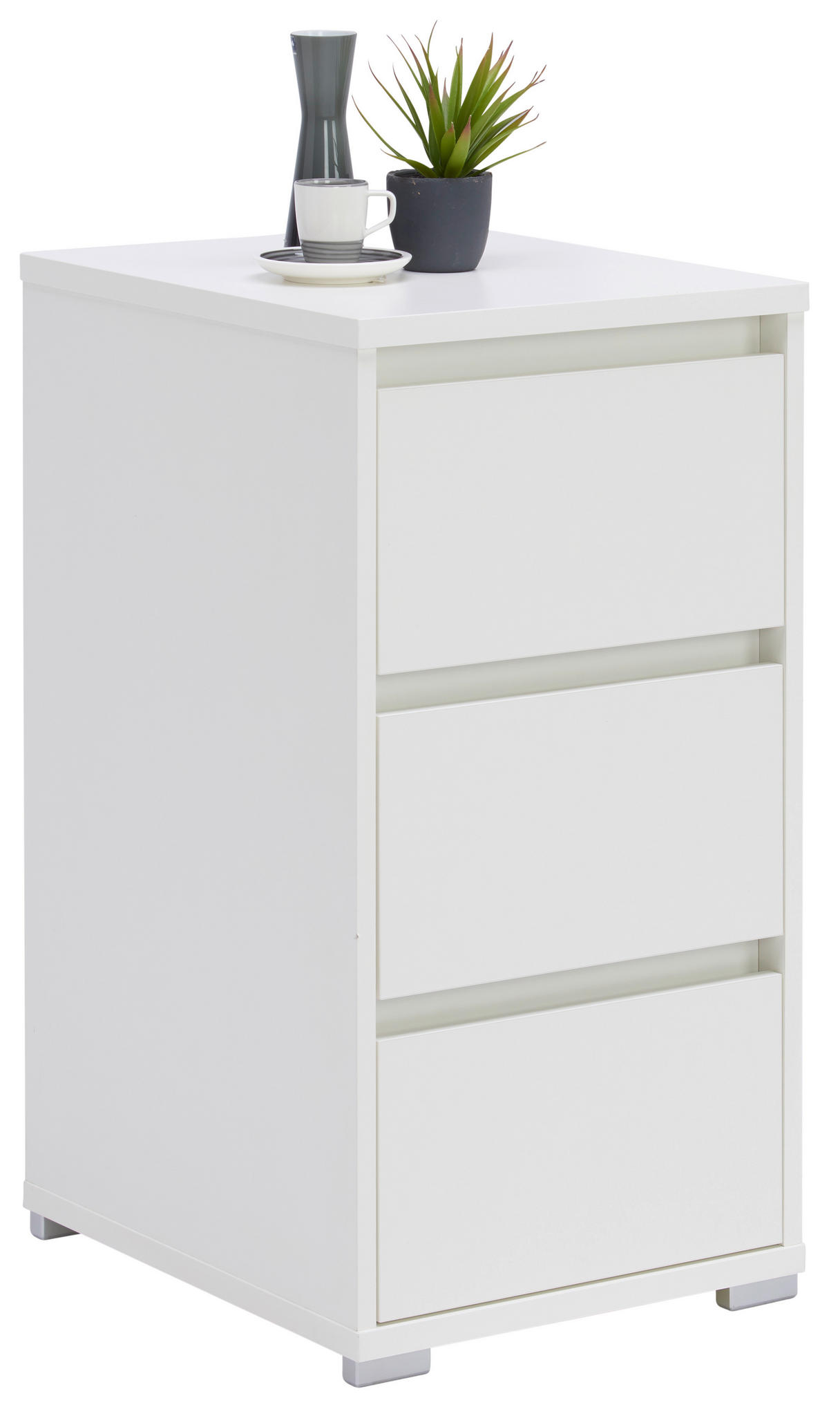 NOĆNI ORMARIĆ bijela   - bijela/boje aluminija, Design, drvni materijal/plastika (40/79/48cm) - Carryhome