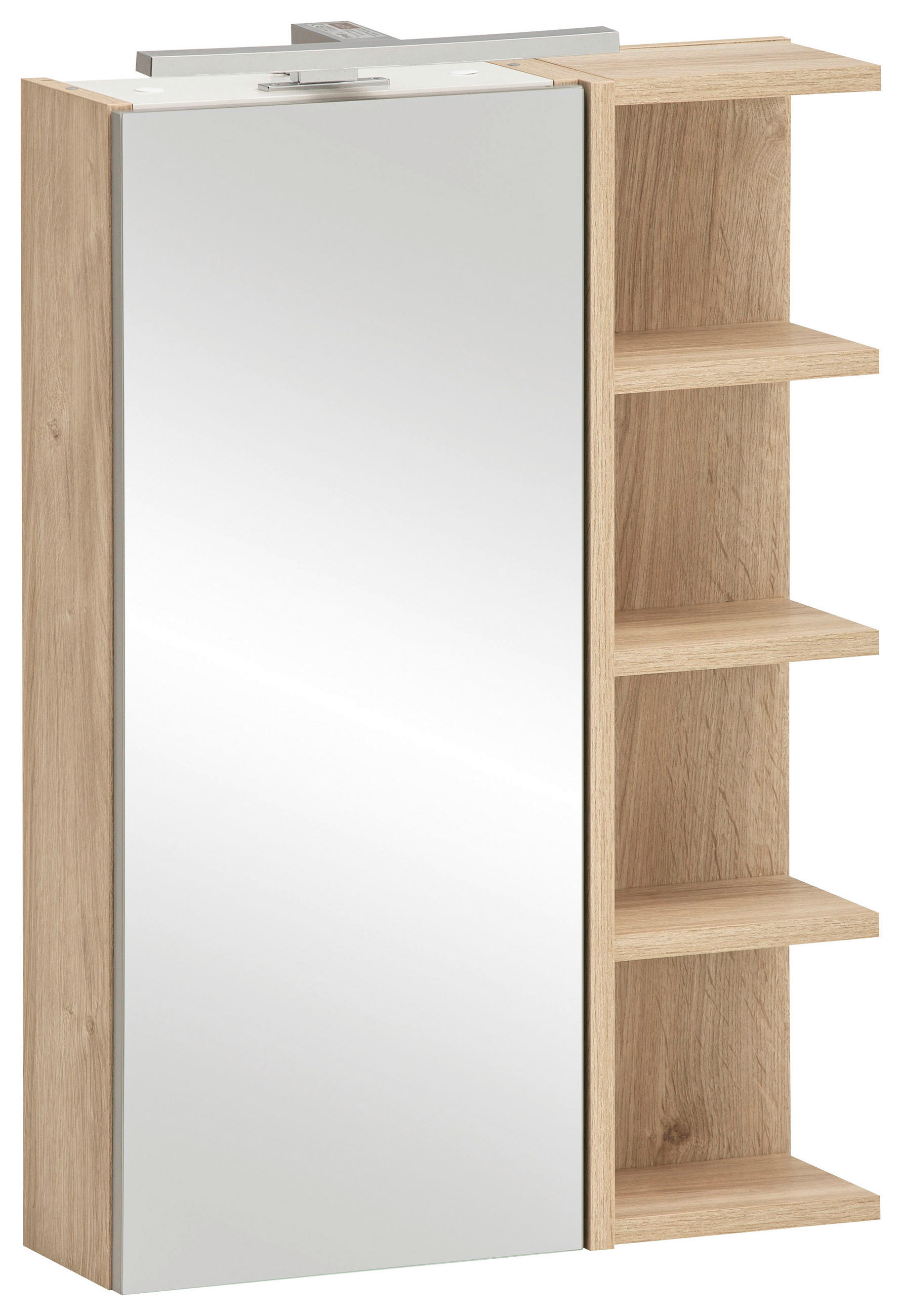SPIEGELSCHRANK 49,7/74,8/16 cm  - Eichefarben, MODERN, Glas/Holzwerkstoff (49,7/74,8/16cm) - Stylife
