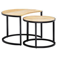 COUCHTISCHSET in Holz 41/60/41 cm  - Hellbraun/Schwarz, Modern, Holz/Metall (41/60/41cm) - MID.YOU