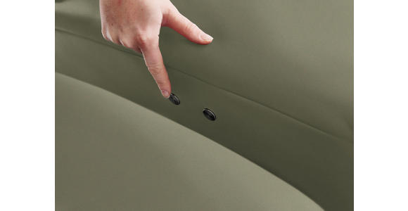 3-SITZER-SOFA Latina in Echtleder Olivgrün   - Alufarben/Olivgrün, Design, Leder/Metall (190/82/99cm) - Dieter Knoll