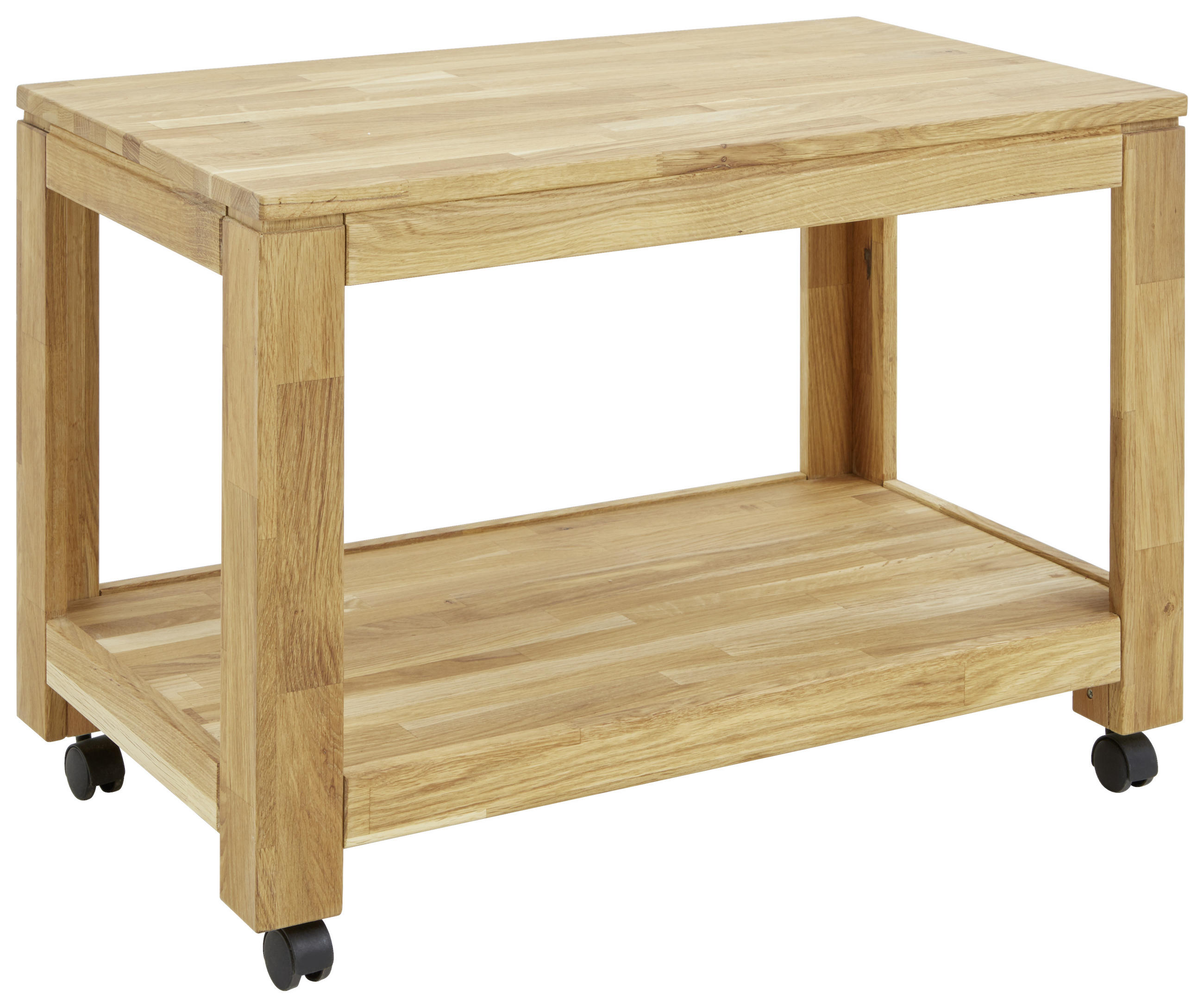 BEISTELLTISCH Eiche massiv rechteckig - Natur, Holz/Kunststoff (45,5/80/55,5cm) - Linea Natura