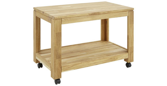 BEISTELLTISCH Eiche massiv rechteckig - Natur, Holz/Kunststoff (45,5/80/55,5cm) - Linea Natura