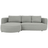 ECKSOFA in Webstoff Grau  - Schwarz/Grau, Design, Kunststoff/Textil (183/284cm) - Welnova