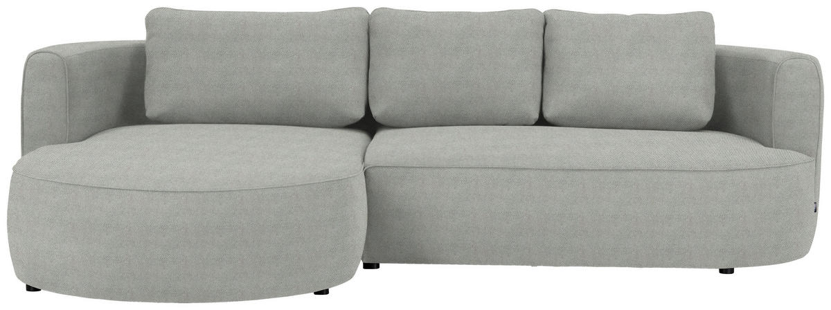 ECKSOFA in Webstoff Grau  - Schwarz/Grau, Design, Kunststoff/Textil (183/284cm) - Welnova