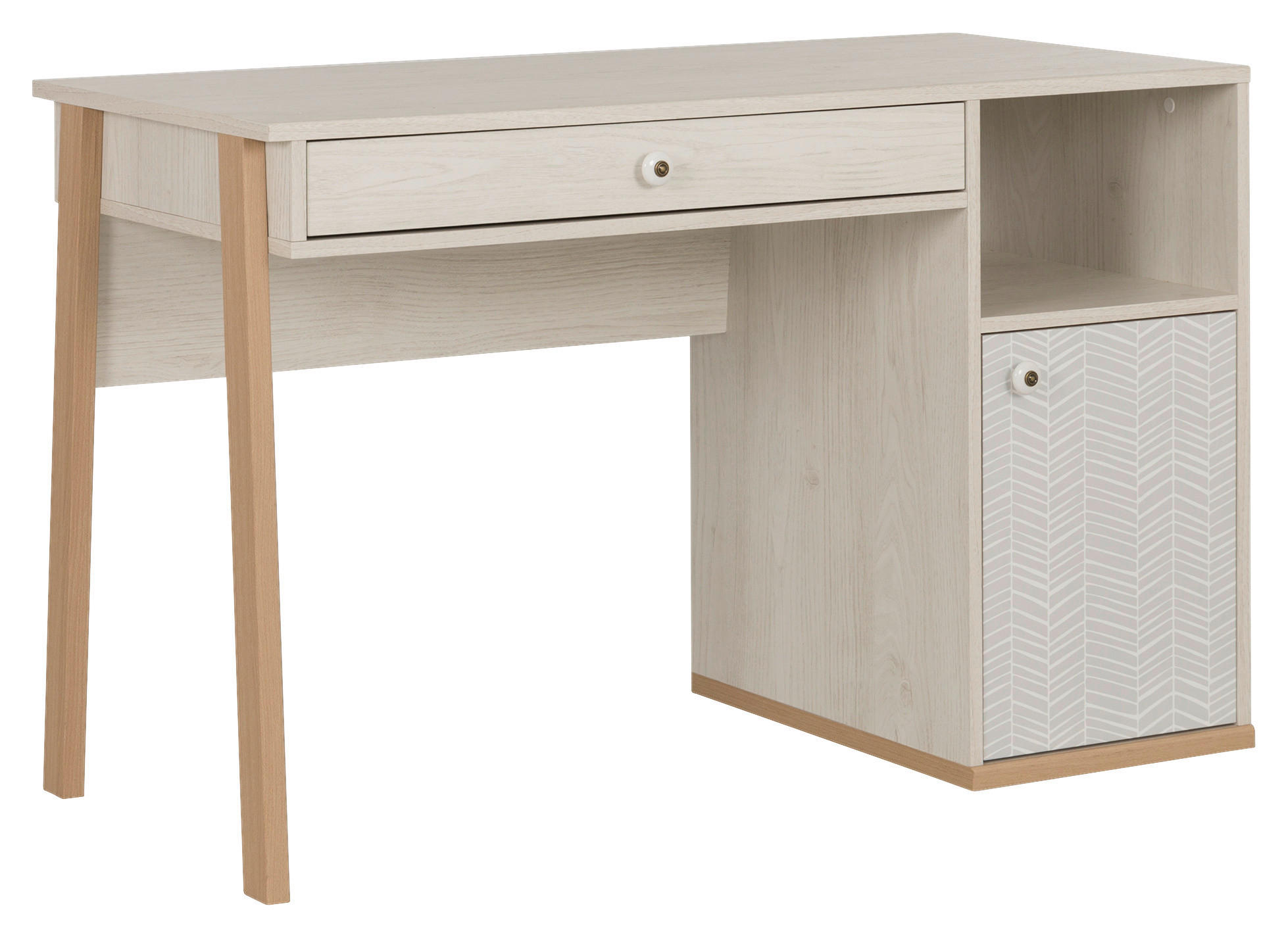 JUGENDSCHREIBTISCH 123/55/77 cm  - Kastanienfarben/Buchefarben, MODERN, Keramik/Holz (123/55/77cm) - MID.YOU