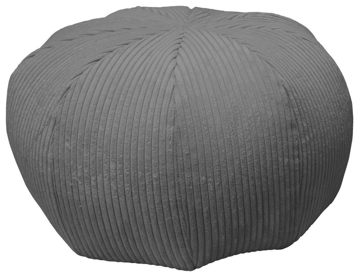 POUF Cord 60/30/60 cm  - Graphitfarben, Design, Textil (60/30/60cm) - Carryhome