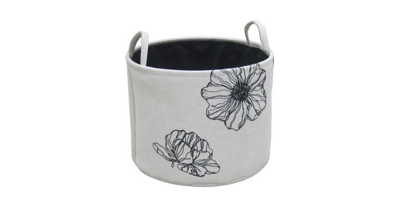AUFBEWAHRUNGSKÖRBCHEN  31/23 cm    - Schwarz/Weiß, Basics, Kunststoff/Textil (31/23cm) - Ambia Home