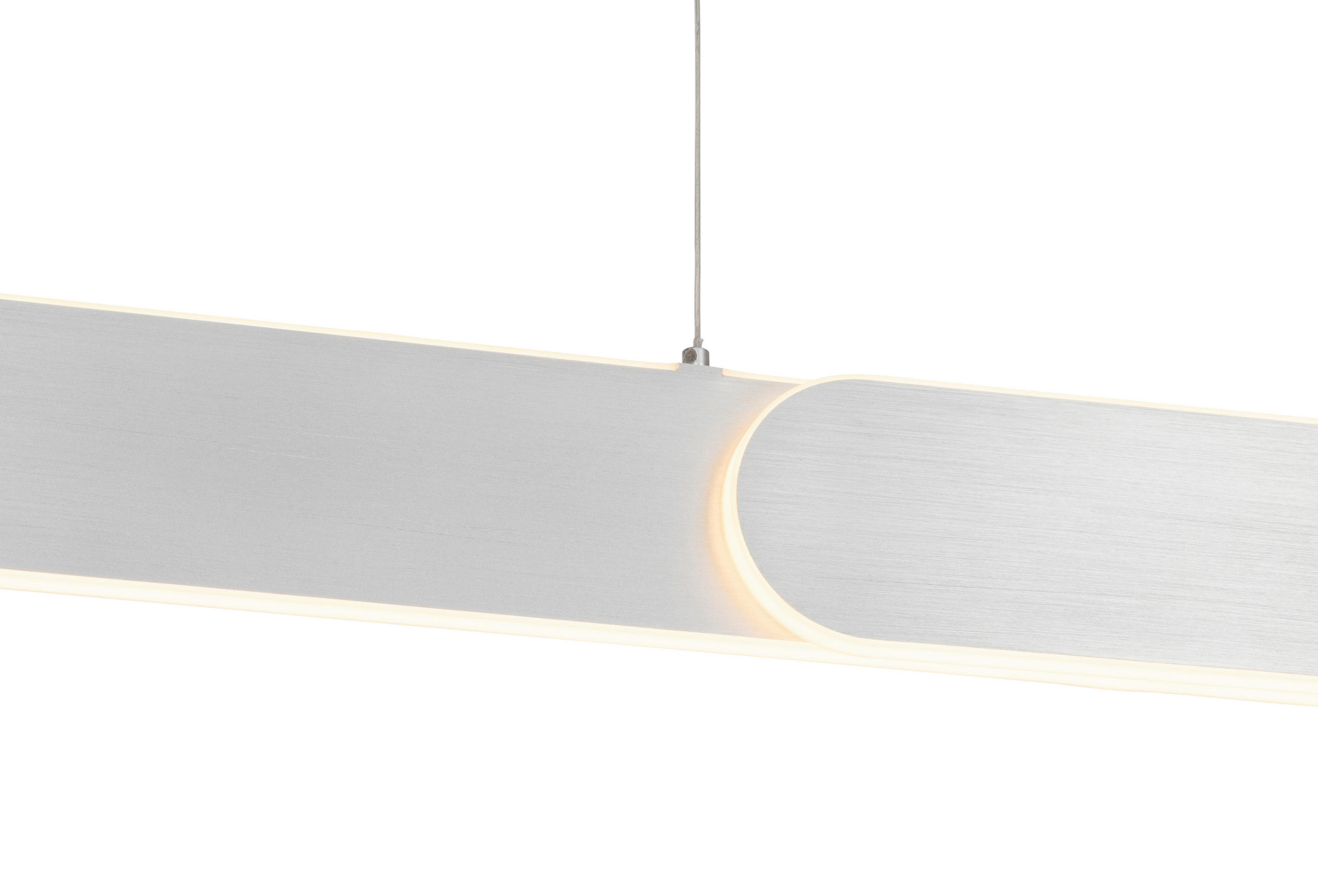 ZÁVESNÉ LED SVIETIDLO, 115/7,5/150 cm  - strieborná, Design, kov (115/7,5/150cm) - Dieter Knoll