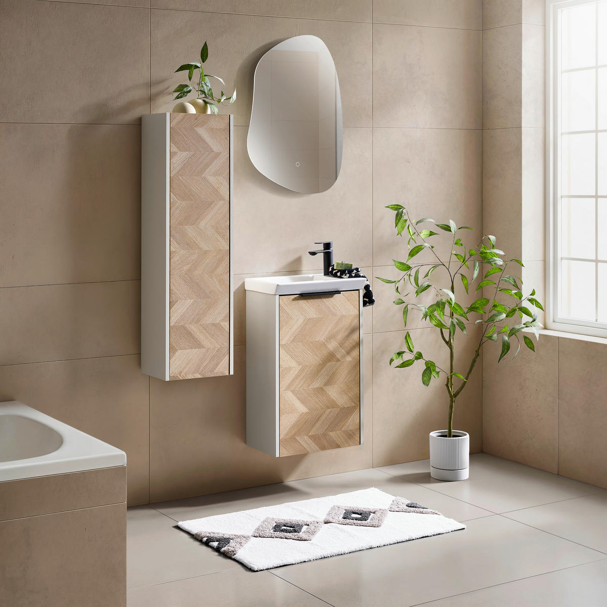 BADEZIMMERSPIEGEL 50/70/3,5 cm  - Silberfarben, Basics, Glas (50/70/3,5cm) - home24