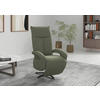 RELAXSESSEL Flachgewebe Kopfteilverstellung, Rücken echt    - Schwarz/Olivgrün, MODERN, Textil/Metall (74/112/82cm) - Sit & More