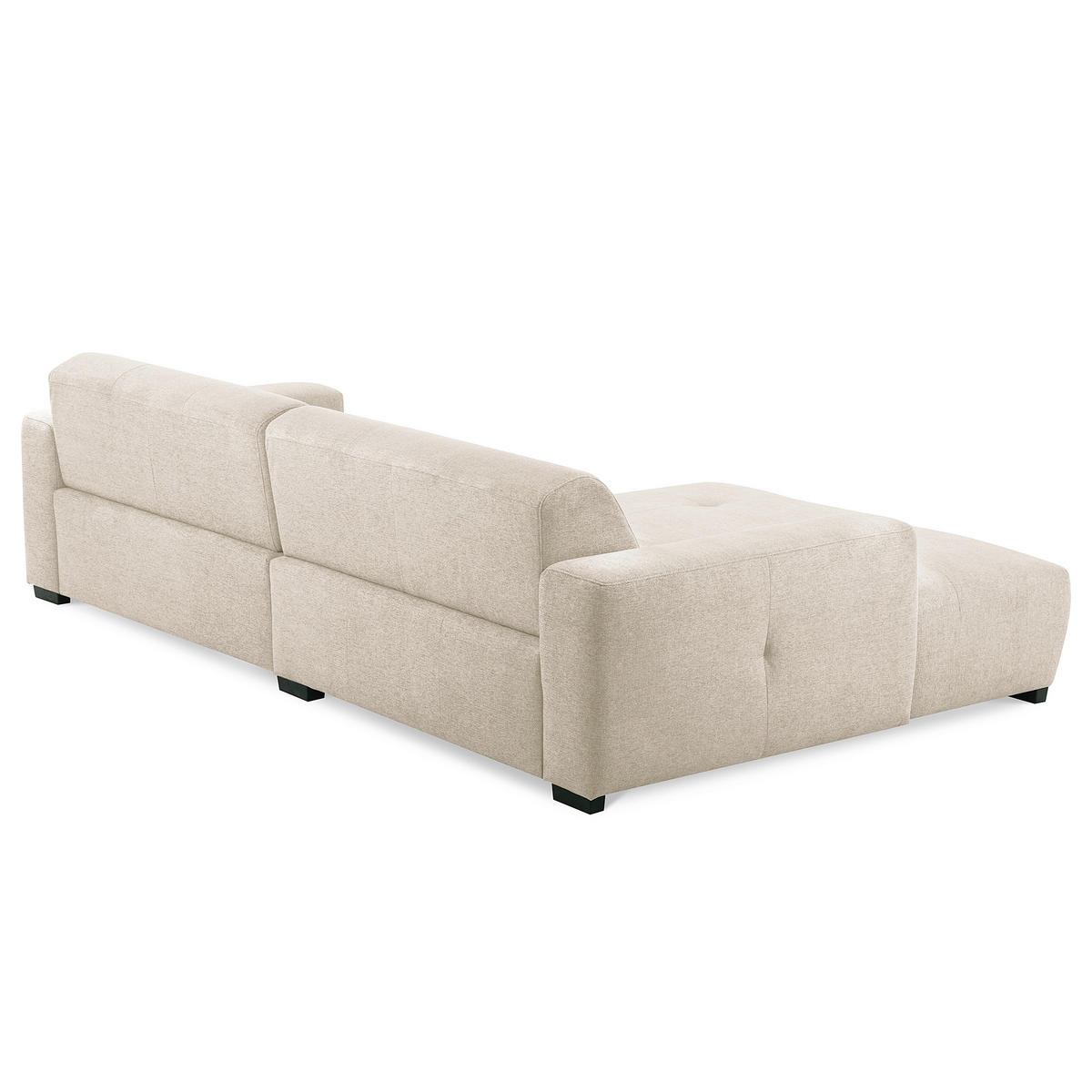 ECKSOFA AUSTIN Beige Flachgewebe Sitztiefenverstellung  - Beige/Schwarz, Design, Kunststoff/Textil (169/286cm) - Livetastic
