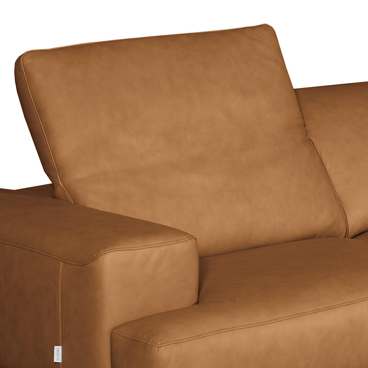 ECKSOFA  in Echtleder Cognac  295/187 cm  - Chromfarben/Cognac, Design, Leder/Metall (295/187cm) - Livetastic
