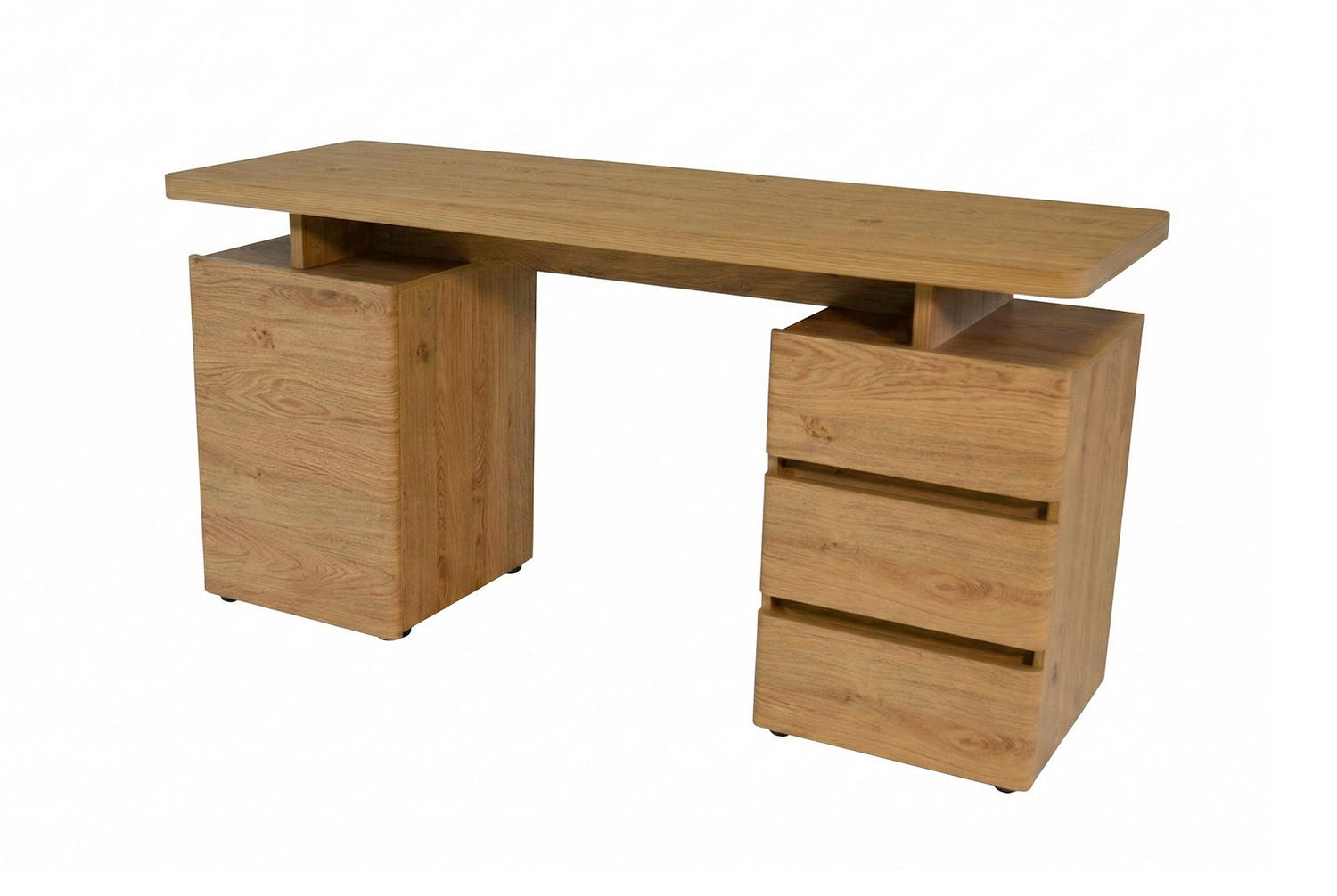 SCHREIBTISCH 150/55/75,5 cm Eichefarben Stauraum, seitenverkehrt montierbar, in verschiedenen Holz-Dekoren erhältlich  - Eichefarben, KONVENTIONELL, Holzwerkstoff (150/55/75,5cm) - MID.YOU