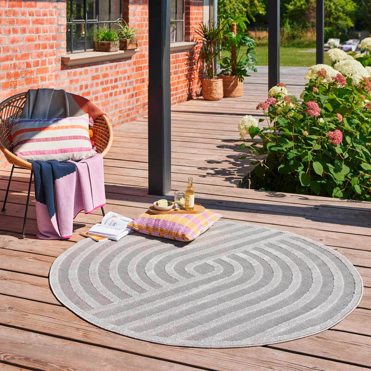 OUTDOORTEPPICH 120 cm Spirit Silberfarben  - Silberfarben, Design, Textil (120cm) - Esprit