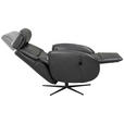 RELAXSESSEL Itala Echtleder Relaxfunktion, Kopfteilverstellung, Rücken echt    - Schwarz, Design, Leder (71/110/80cm) - Novel