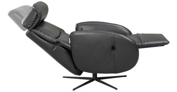 RELAXSESSEL Itala Echtleder Relaxfunktion, Kopfteilverstellung, Rücken echt    - Schwarz, Design, Leder (71/110/80cm) - Novel