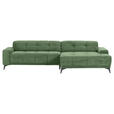 ECKSOFA  in Cord Mintgrün  295/165 cm  - Schwarz/Mintgrün, KONVENTIONELL, Textil/Metall (295/165cm) - Carryhome