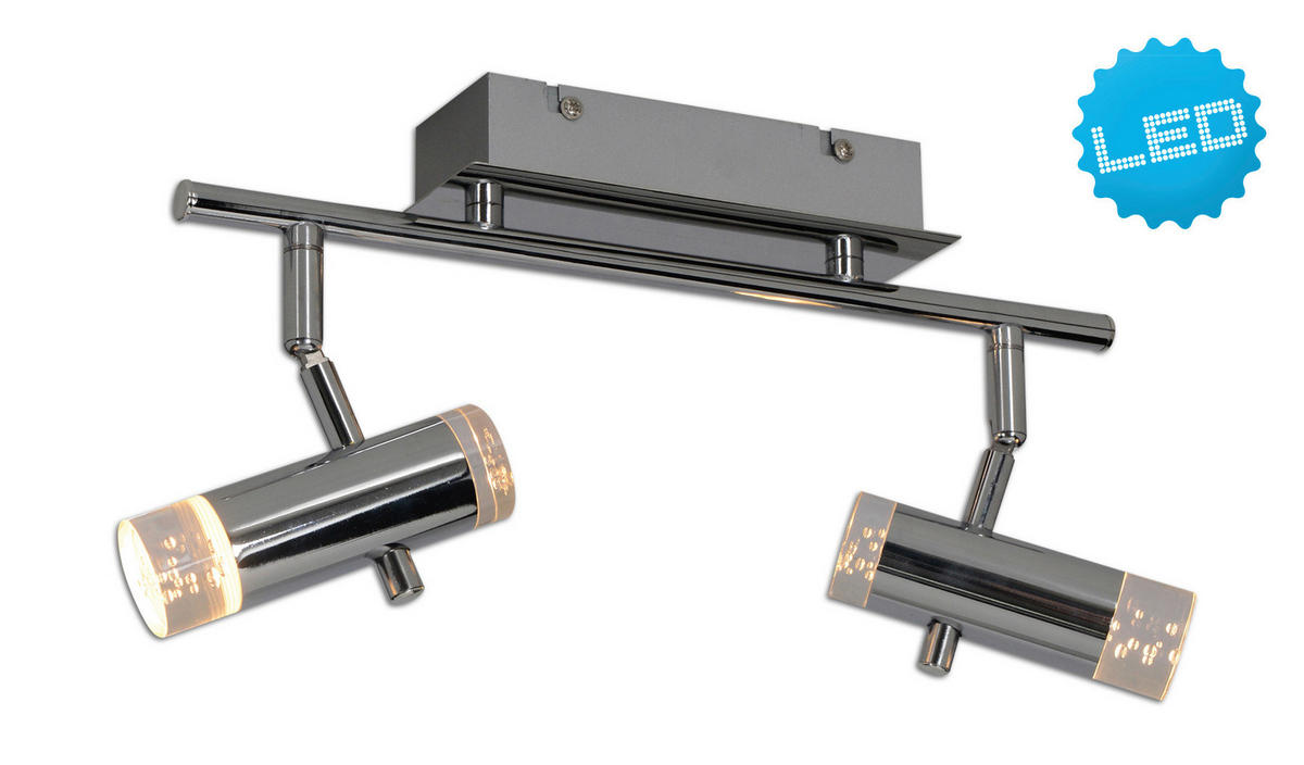 LED-STRAHLER 34 cm   - Klar/Chromfarben, Basics, Kunststoff/Metall (34cm) - Näve