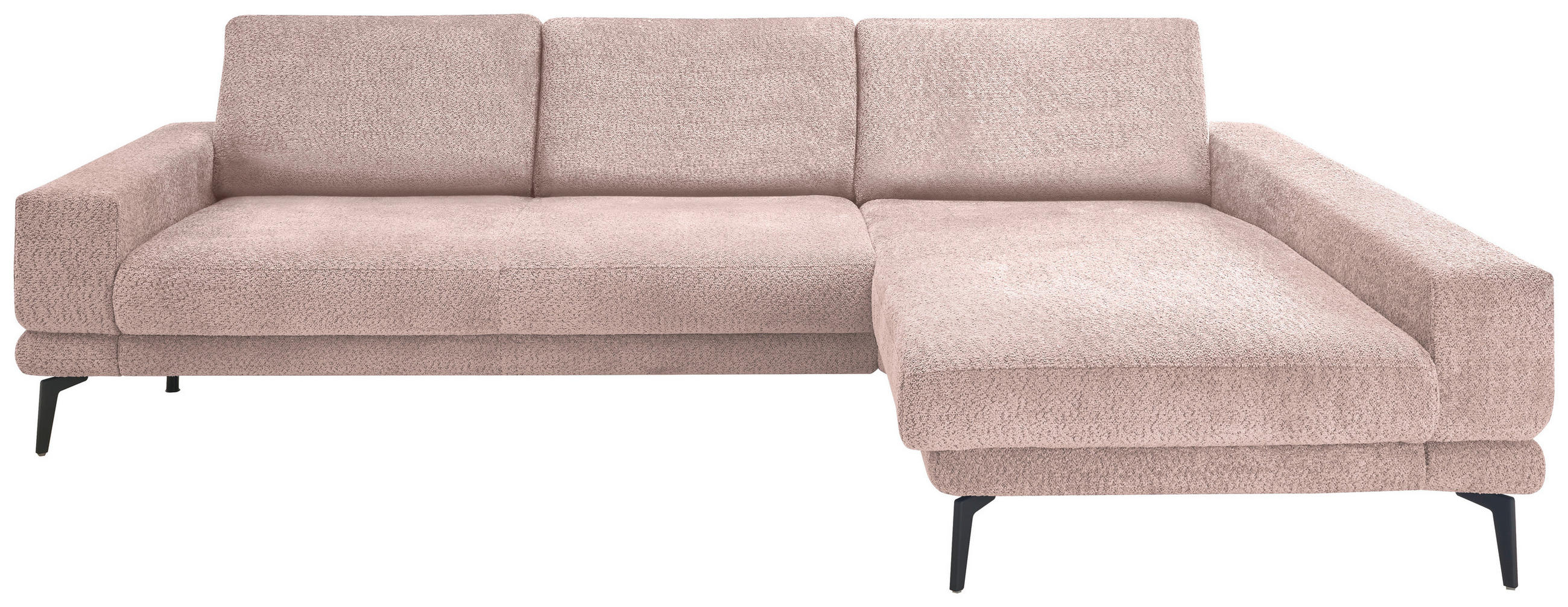ECKSOFA Rosa Chenille  - Schwarz/Rosa, KONVENTIONELL, Textil/Metall (294/184cm) - SetOne by Musterring