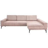 ECKSOFA Rosa Chenille  - Schwarz/Rosa, KONVENTIONELL, Textil/Metall (294/184cm) - SetOne by Musterring