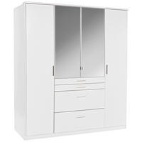 KLEIDERSCHRANK 180/198/58 cm,  in Weiß,  - Alufarben/Weiß, KONVENTIONELL, Holzwerkstoff/Kunststoff (180/198/58cm) - MID.YOU