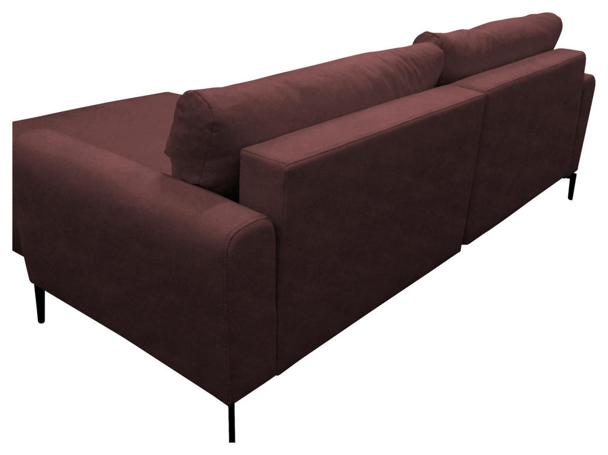ECKSOFA in Flachgewebe Rot  240/163 cm  - Rot/Schwarz, Design, Textil/Metall (240/163cm) - MID.YOU