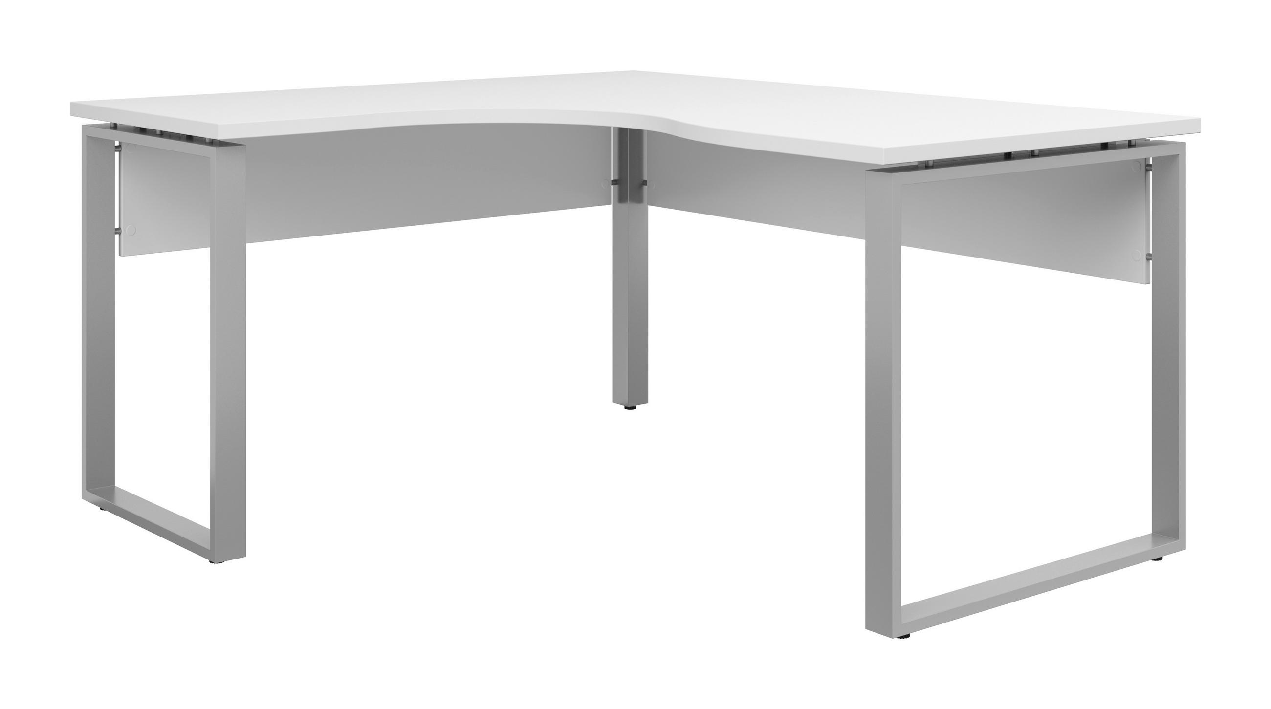 KOTNA PISALNA MIZA leseni material bela  - bela, Konvencionalno, kovina/leseni material (137,7/77,8/159,9cm) - Voleo