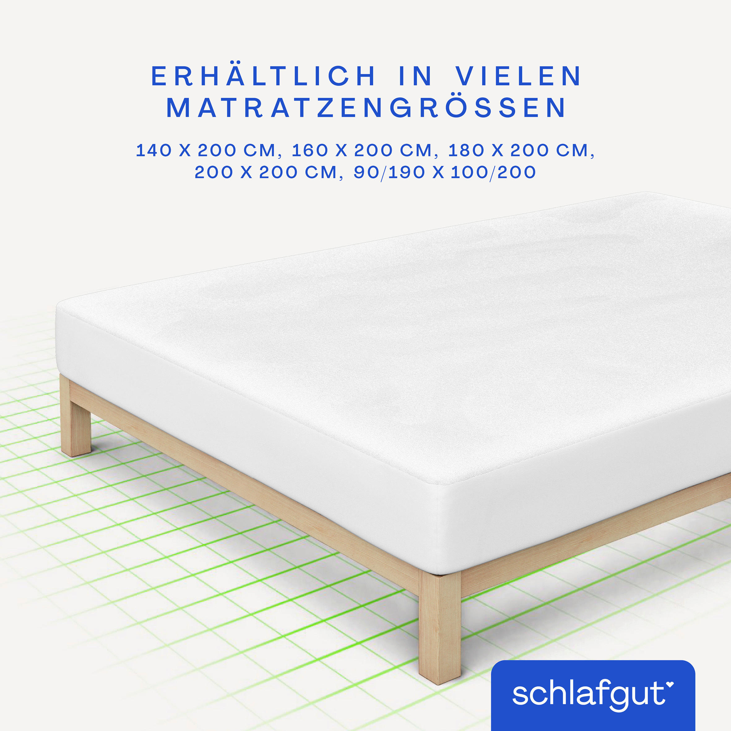Schlafgut Matratzenauflage Baselayer Pro Molton Weiß 140x200 cm