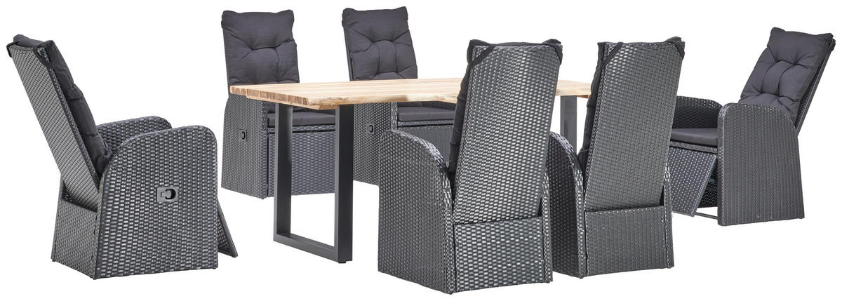 LOUNGESESSEL Schwarz Stahl  - Schwarz, MODERN, Kunststoff/Textil (57/105/73cm) - Ambia Garden