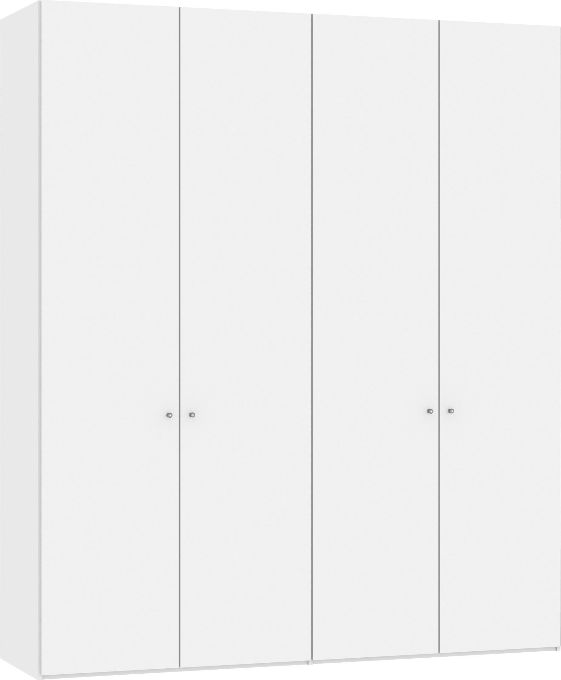 DREHTÜRENSCHRANK 203/236/59 cm 4-türig Weiß  - Silberfarben/Weiß, Design, Glas/Holzwerkstoff (203/236/59cm) - Jutzler