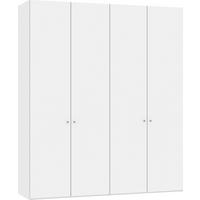 DREHTÜRENSCHRANK 203/236/59 cm 4-türig Weiß  - Silberfarben/Weiß, Design, Glas/Holzwerkstoff (203/236/59cm) - Jutzler