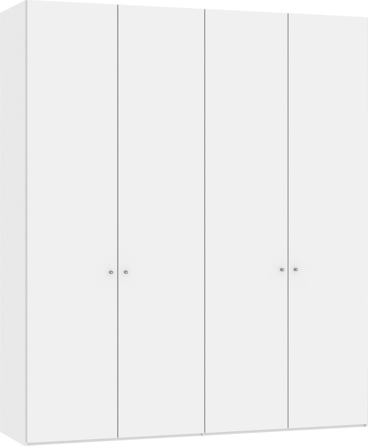 DREHTÜRENSCHRANK 203/236/59 cm 4-türig Weiß  - Silberfarben/Weiß, Design, Glas/Holzwerkstoff (203/236/59cm) - Jutzler