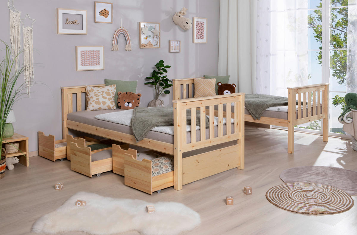 ETAGENBETT 90/200 cm Naturfarben  - Naturfarben, Modern, Holz (90/200cm) - MID.YOU