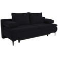 BOXSPRINGSOFA Flachgewebe Schwarz  - Schwarz, KONVENTIONELL, Textil/Metall (204/93/100cm) - Novel