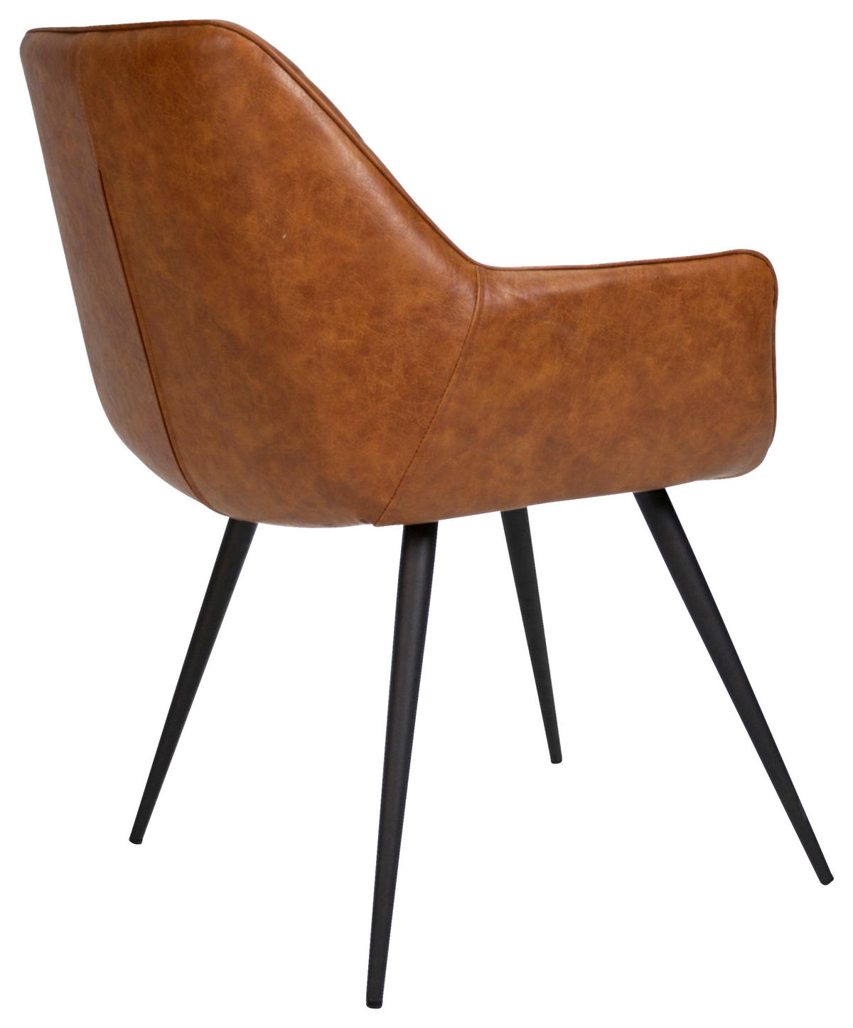 STUHL-SET 2 Stück gastro- und objekttauglich Lederlook  - Cognac/Schwarz, KONVENTIONELL, Textil/Metall (62/83/60cm) - MID.YOU