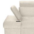 ECKSOFA Greige Flachgewebe Rücken echt, Kopfteilverstellung, Sitzvorzug  - Greige/Schwarz, MODERN, Textil/Metall (258/210cm) - Landscape