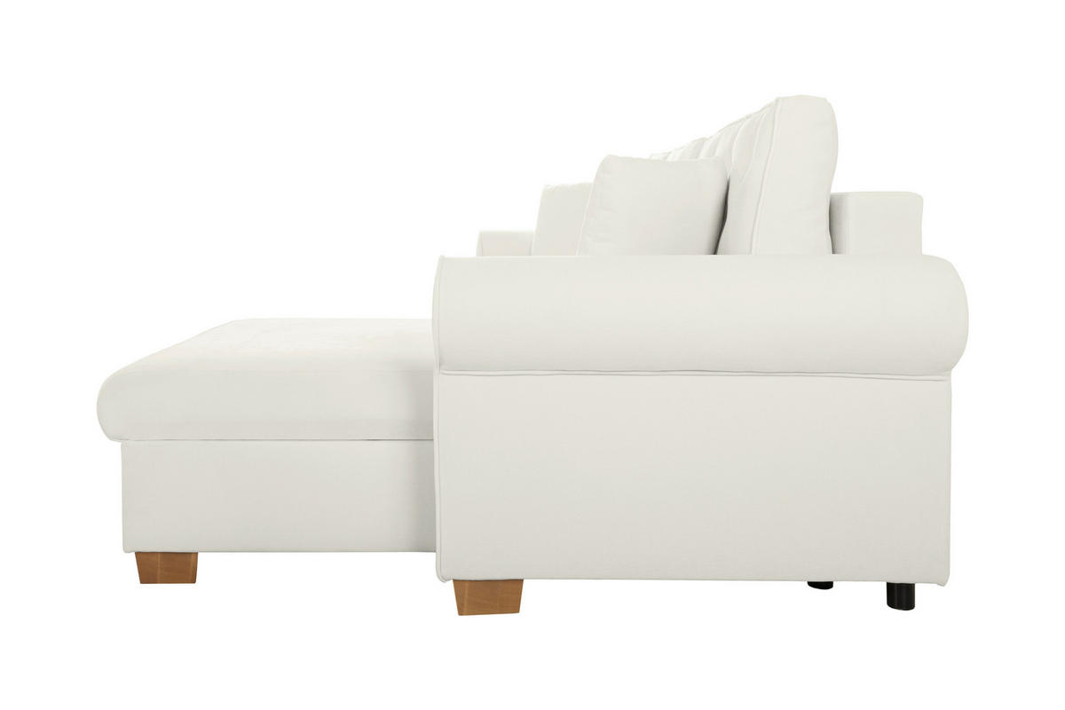 ECKSOFA in Hellgrau  - Buchefarben/Hellgrau, Design, Holz/Textil (266/161cm) - MID.YOU