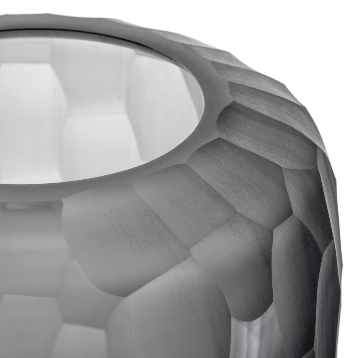 VASE  - Grau, KONVENTIONELL, Glas (16,50/17,50/16,50cm) - Leonardo