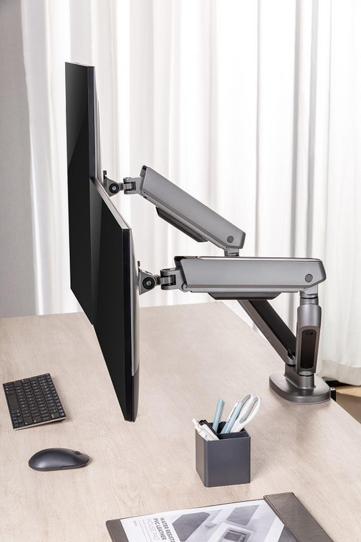 MONITOR-HALTERUNG Metall, Kunststoff Dunkelgrau  - Dunkelgrau, Design, Kunststoff/Metall (105/62,2/15,2cm) - Boxxx