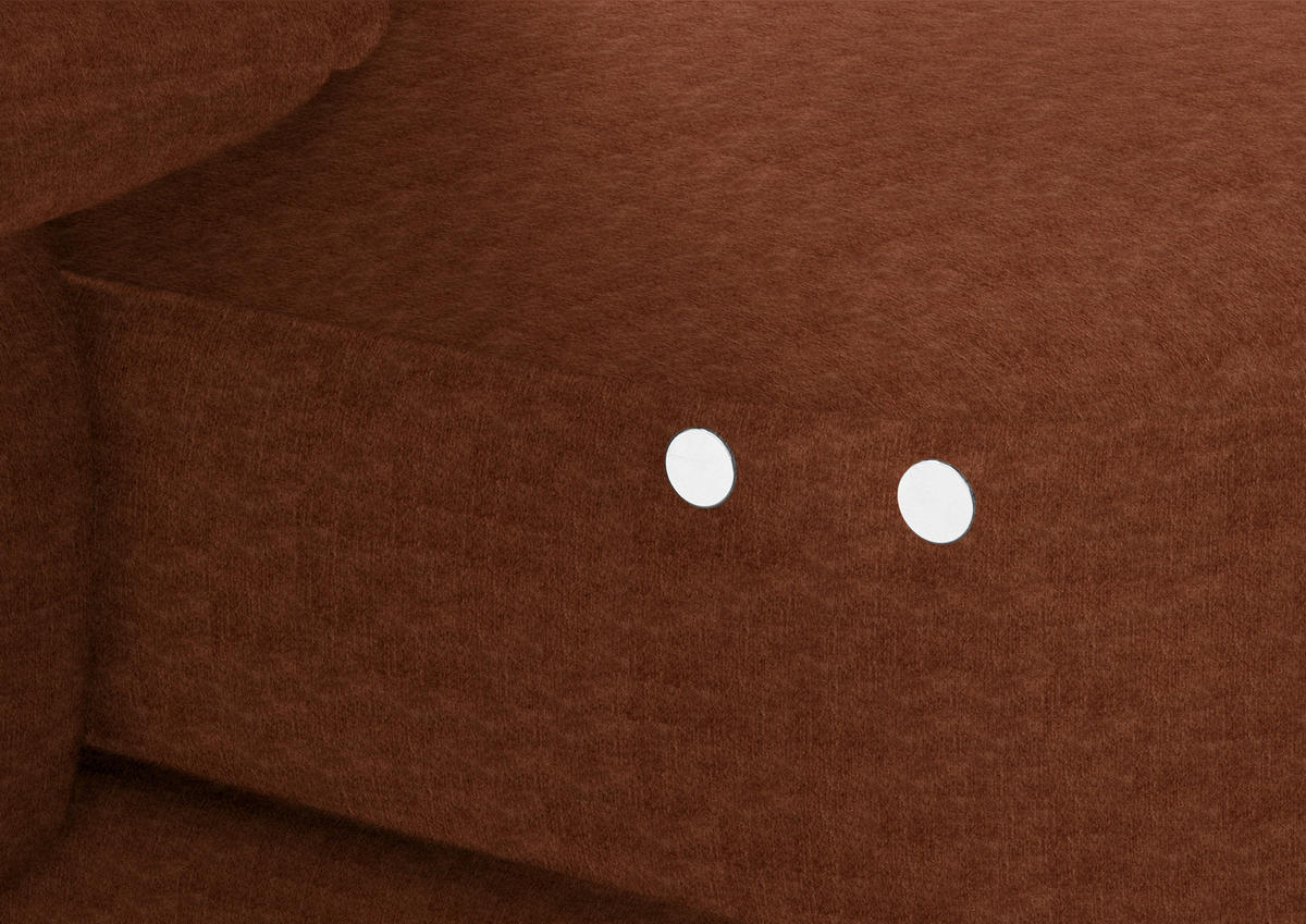 ECKSOFA in Velours Kupferfarben  - Schwarz/Kupferfarben, Design, Textil/Metall (180/310cm) - Dieter Knoll
