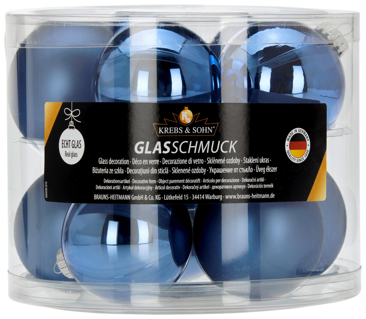 JULGRANSKULOR SET 7 cm 10 delar  - Klassisk, glas (7cm)