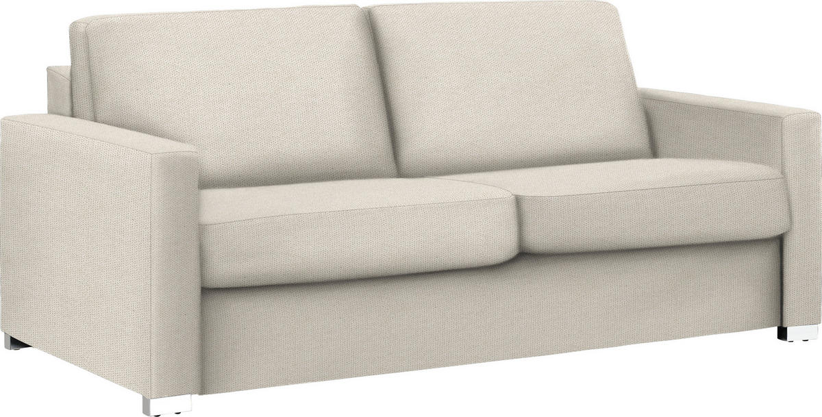 SCHLAFSOFA in Textil Creme  - Chromfarben/Creme, Konventionell, Textil/Metall (188/86/97cm) - Novel