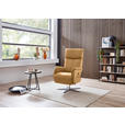 RELAXSESSEL in Leder Currygelb  - Currygelb/Edelstahlfarben, Design, Leder/Metall (70/124/85cm) - Cantus
