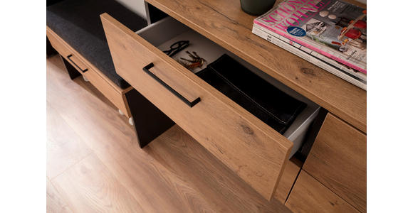 GARDEROBE 6-teilig  in 300/200/38 cm  - Eichefarben/Anthrazit, KONVENTIONELL, Holzwerkstoff (300/200/38cm) - Moderano