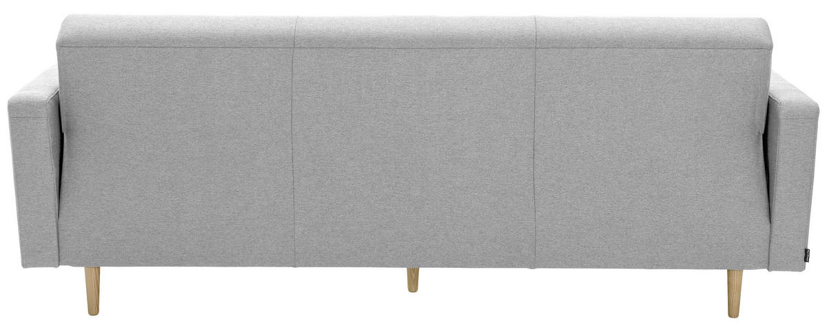 3-SITZER-SOFA in Flachgewebe Hellgrau  - Eschefarben/Hellgrau, Modern, Holz/Textil (224/81/83cm) - Max Winzer